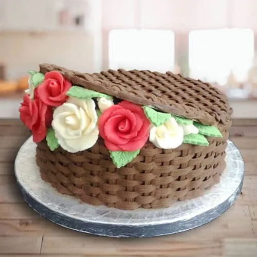 Buttercream chiffon flower basket cake - 9GAG