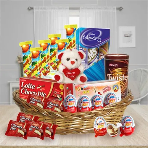 exquisite kids gift of chocolates games n santa cushion Delivery in Delhi -  DelhiOnlineFlorists