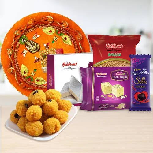 thali hamper n haldirams sweets Delivery in Mumbai - MumbaiOnlineFlorists