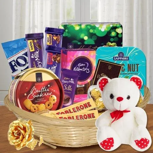 Golden best sale rose basket