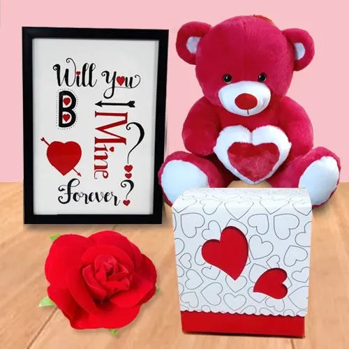 Midiron Beautiful Romantic Gift For Couple|Valentine's Day Gift for  Wife/Girlfriend|Birthday Gifts For Lover|Rose Day, Promise Day, Purpose Day  Gift with Chocolates, Artificial Rose & Red Teddy -