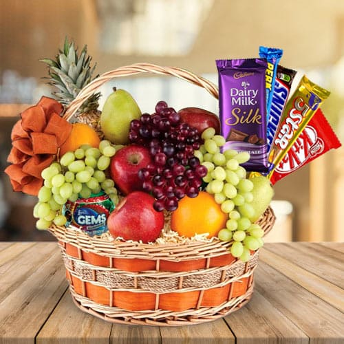 Delicious Gift Basket  of Fruits  N Chocolates to Pune 