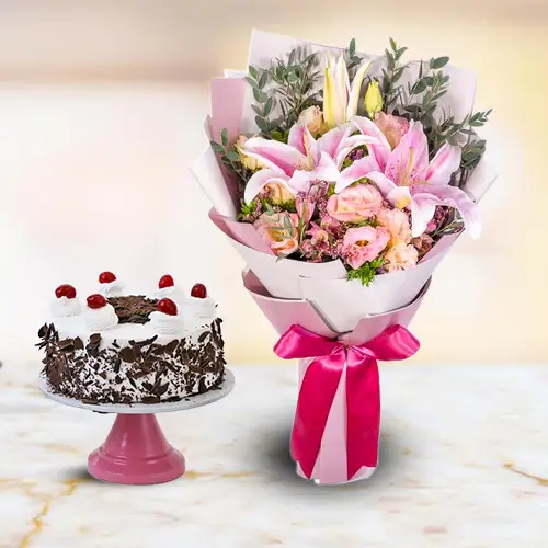Fresh Flower Bouquet Cake - Greenhalghs Craft Bakery