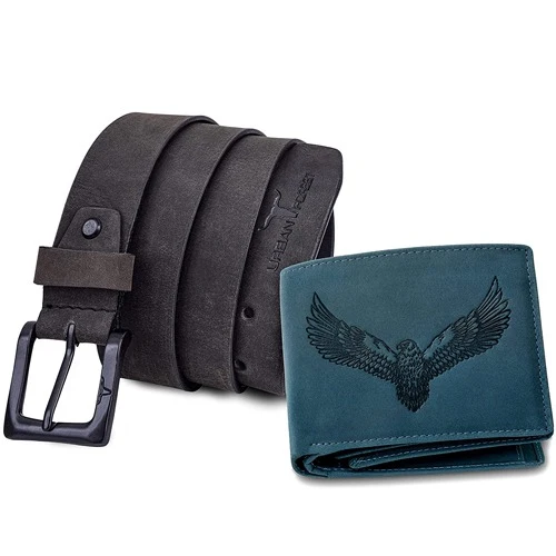 Urban Forest Men Blue Genuine Leather Wallet