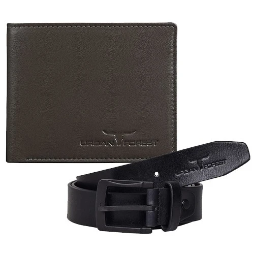 Special Gift in Pune Stylish Urban Forest Mens Leather Wallet N Belt Set