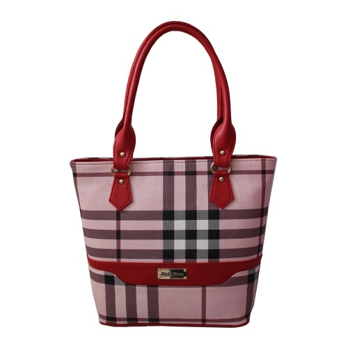 Dehome Women Checkered Woven Tote Bag