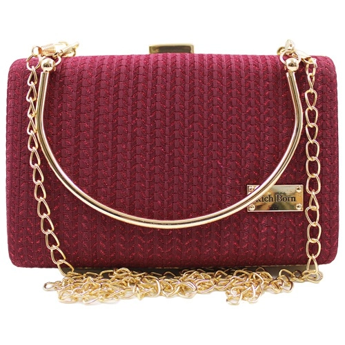 Special Gift in Pune Classy Metal Frame Ladies Vanity Bag in Red