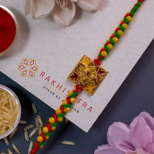 Amazing Floral Kundan Rakhi