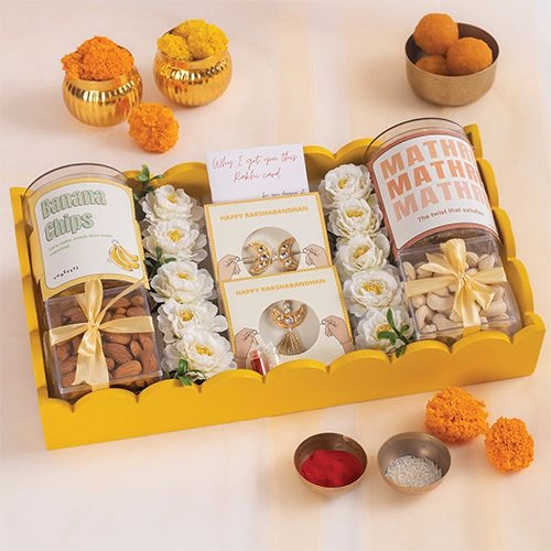 Attractive Bhaiya Bhabhi Rakhi Gifts Hamper