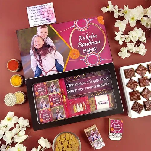 Customized Rakhi  N  Chocolates Bundle