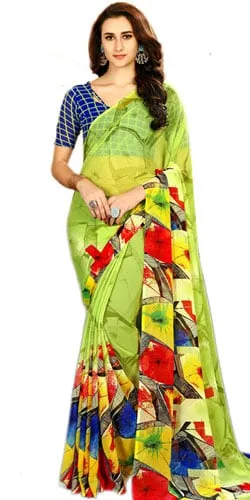 Buy Hari Om Saree Women Marble Chiffon Saree (Blouse 80 Cm_Brown) at  Amazon.in