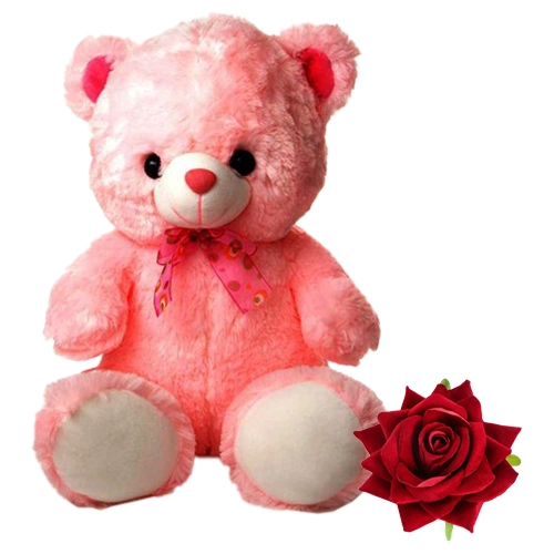 Soft Big Teddy Bear with Neck Bow for Valentine''s Gifts for Girls/Boys (4  ft, Pink) at Rs 1499 | Teddy Bears in Delhi | ID: 23084707712