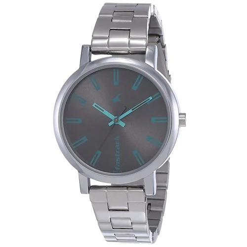 Buy dashing fastrack fundamentals round grey dial ladies watch in